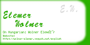 elemer wolner business card